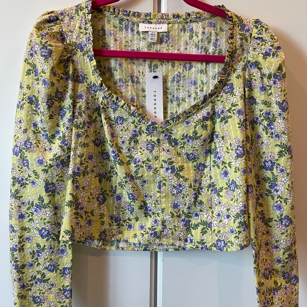 Topshop Floral Cropped long sleeve - Picture 1 of 3